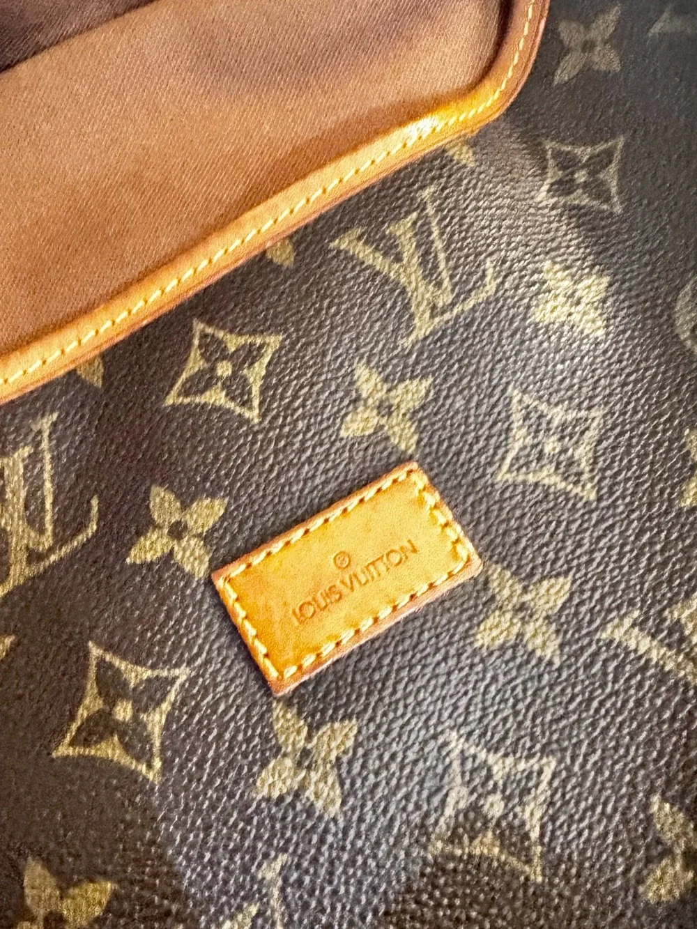 Louis Vuitton Brown Monogram Crossbody with Tan Trim